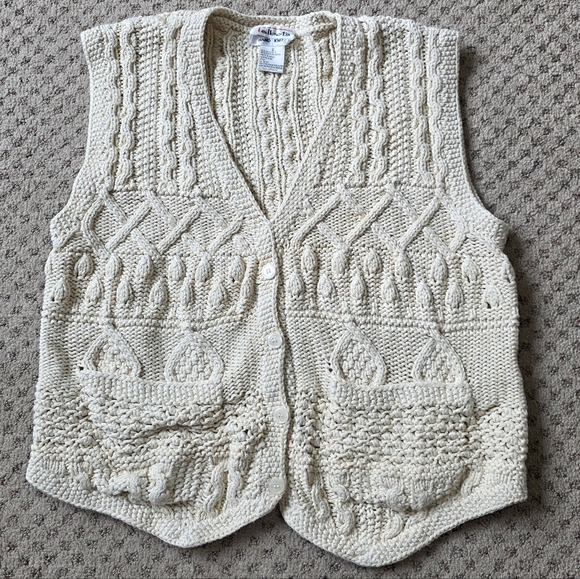 Talbots Jackets & Blazers - Vintage talbots hand knit silk blend vest